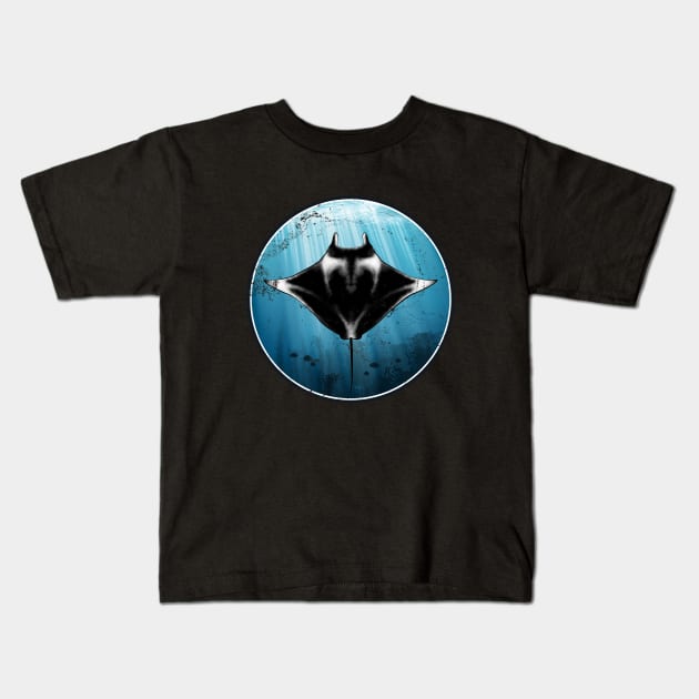 Manta Ray Kids T-Shirt by NicGrayTees